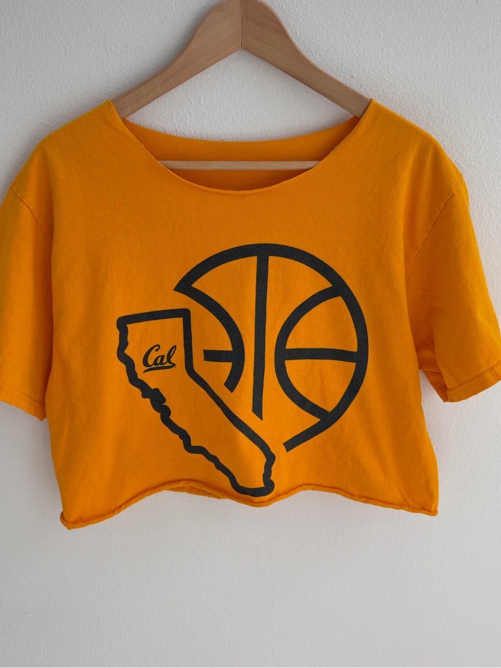 Cal Golden Bears off the shoulder cropped tee